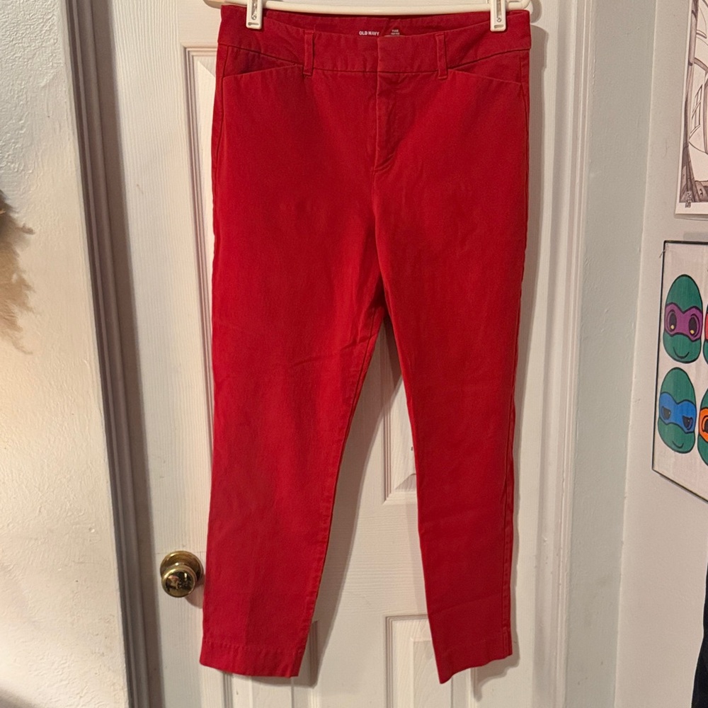 Old Navy Red Slim Ankle Jeans